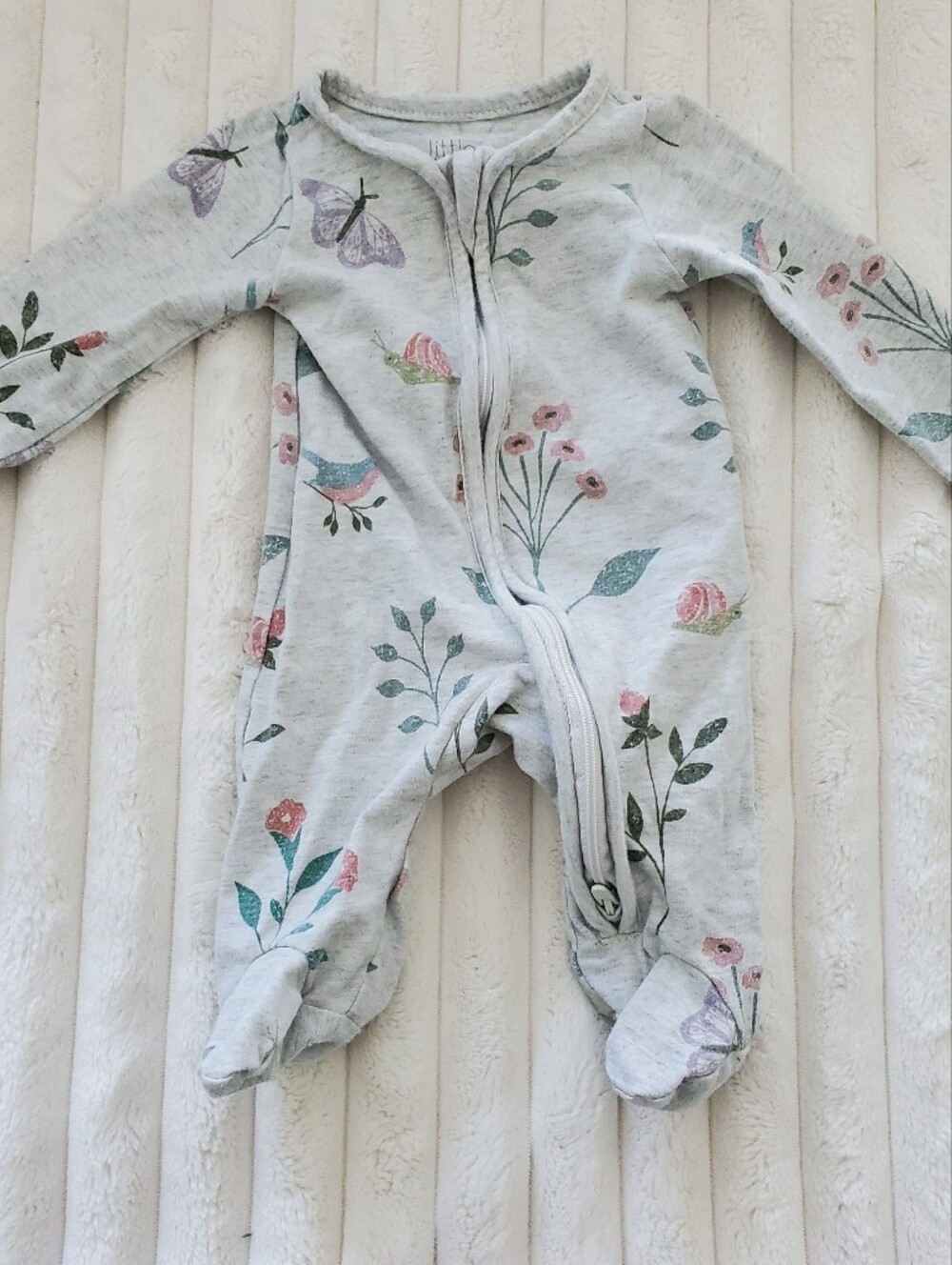 Carter's Baby Floral Footed One-Piece Romper in Organic Cotton